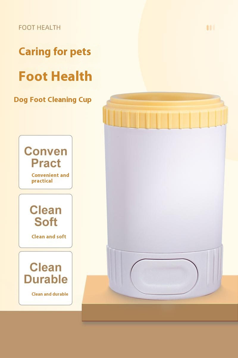 KFX-5737277 Automatic Pet Foot Washing Cup for Dogs - Plastic Cleaning Tool in Light Gray, Bright Yellow, and Bass Pink