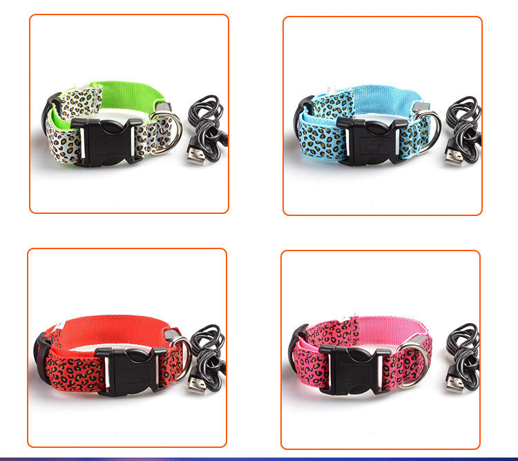 KFX-5737405 Rechargeable LED Dog Collar for Safety and Visibility at Night