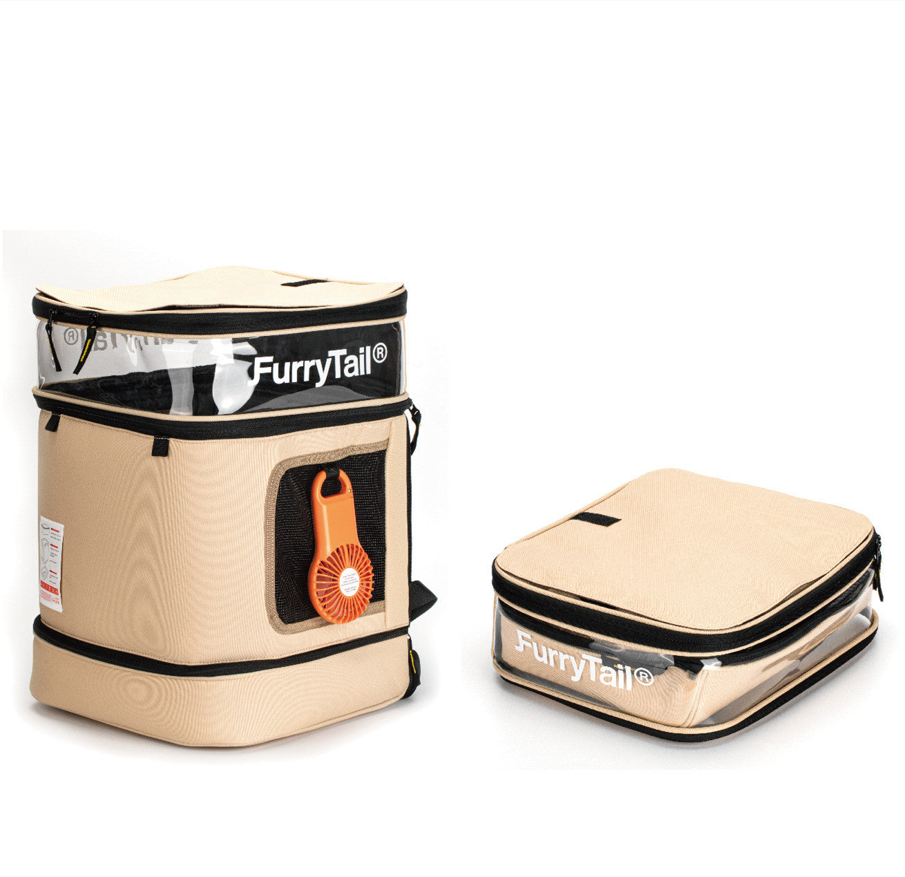 KFX-5739069 Large-Capacity Breathable Cat Backpack in Light Gold Khaki, Ideal for Cats and Small Pets