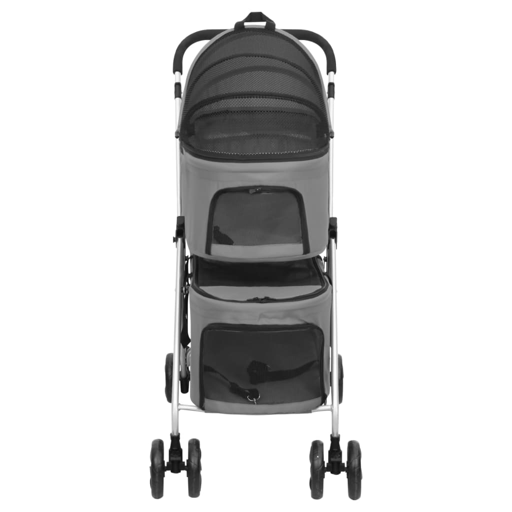 KFX-5740861 Foldable Dog Stroller for Two Pets with Sunshade - Lightweight and Portable Design