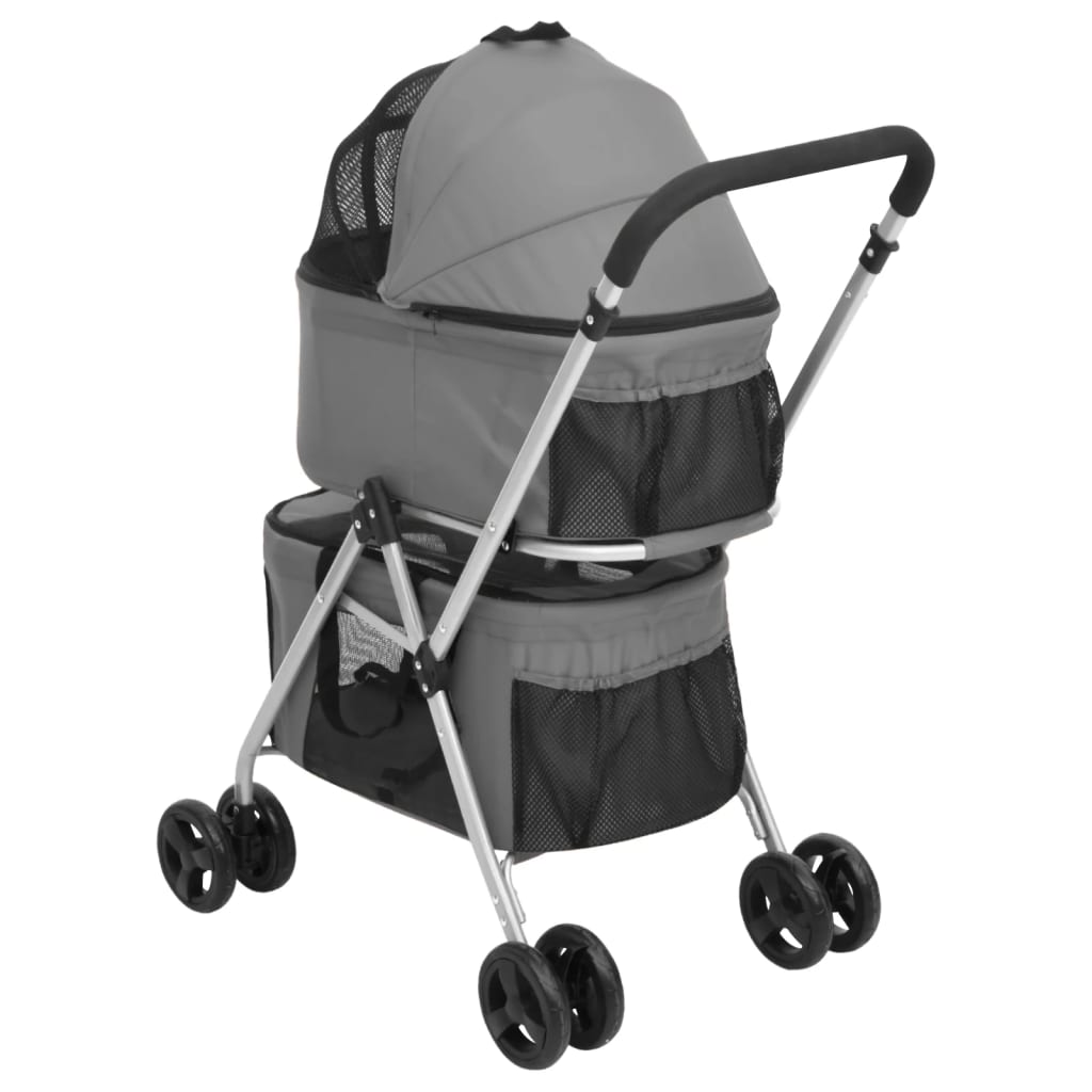 KFX-5740861 Foldable Dog Stroller for Two Pets with Sunshade - Lightweight and Portable Design