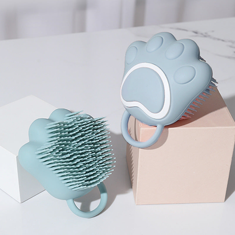 KFX-5740989 Easy Pet Cleaning Bath Brush - Blue ABS & Silicone with Ergonomic Design