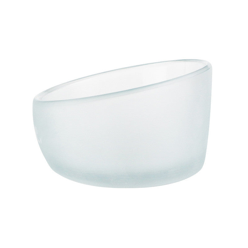 KFX-5741373 Oblique Glass Bowl for Cats and Dogs - High Borosilicate Glass, 164x98 mm, Anti-Tipping Design