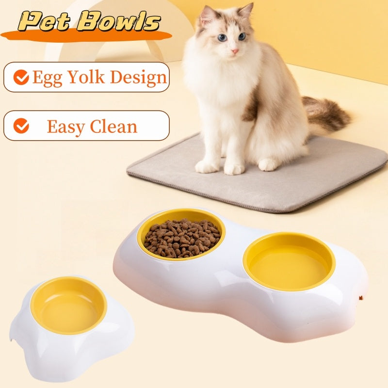 KFX-5742653 Double Pet Bowls for Food and Water with Non-Slip Base, Easy to Clean, Durable Design