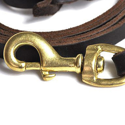 KFX-5744957 Leather Traction Rope for Large Dogs - Available in 1.5m, 2.0m, 2.5m, and 3.0m Lengths