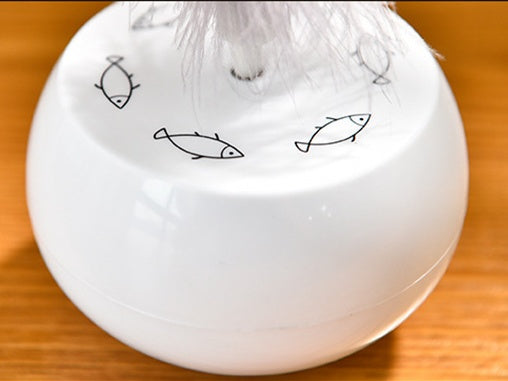 KFX-5745981 Electric Feather Turn Tumbler Cat Toy - Interactive Plastic Design for Playful Felines