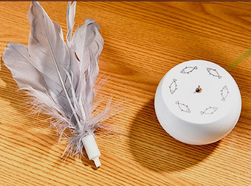 KFX-5745981 Electric Feather Turn Tumbler Cat Toy - Interactive Plastic Design for Playful Felines