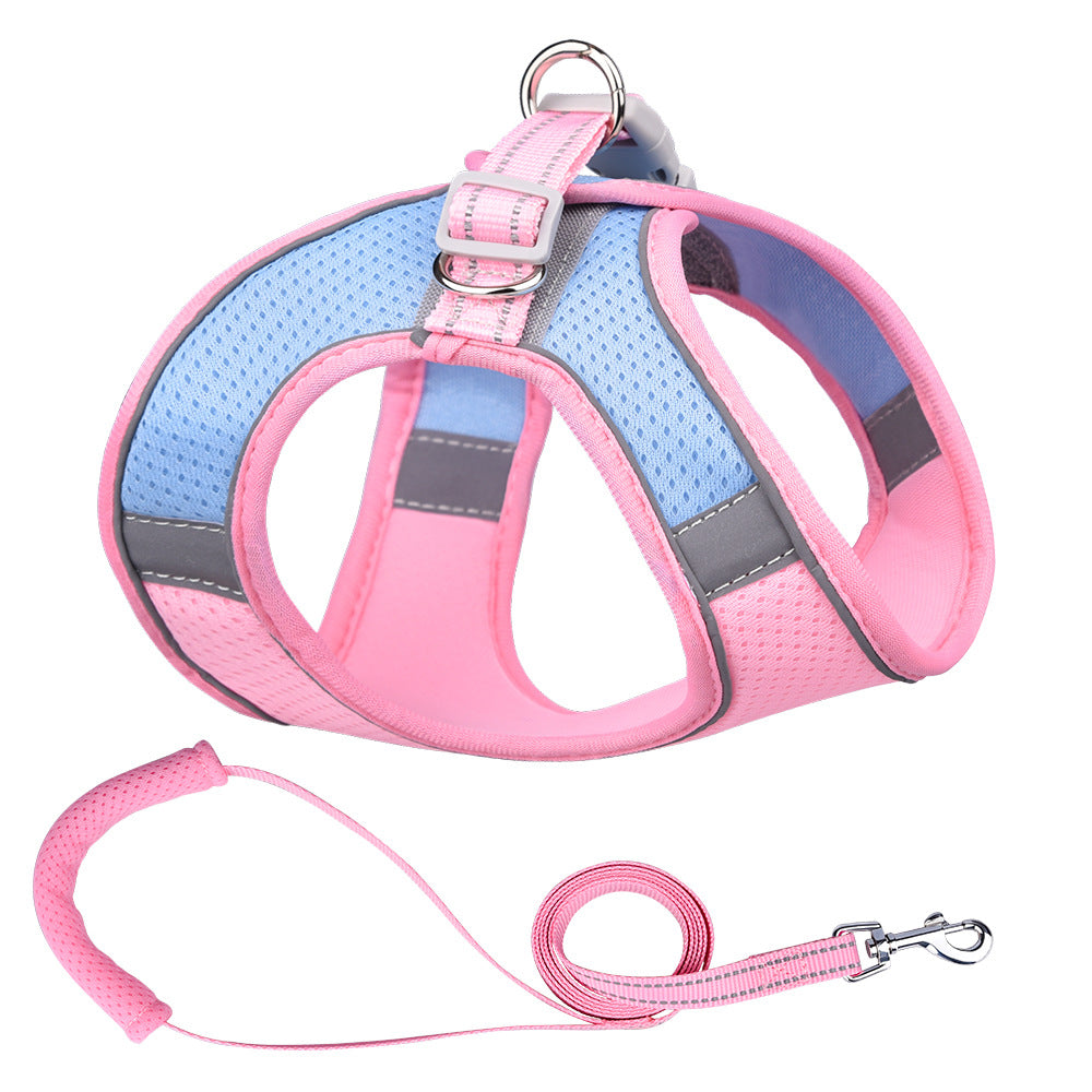 KFX-5750205 Reflective Vest-Style Dog Leash with Polyester Rope, Various Colors and Sizes Available