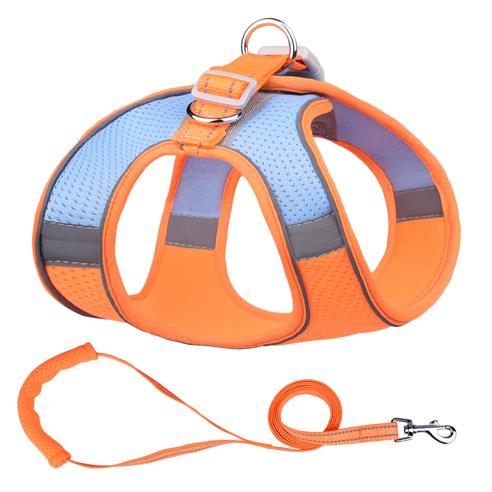 KFX-5750205 Reflective Vest-Style Dog Leash with Polyester Rope, Various Colors and Sizes Available