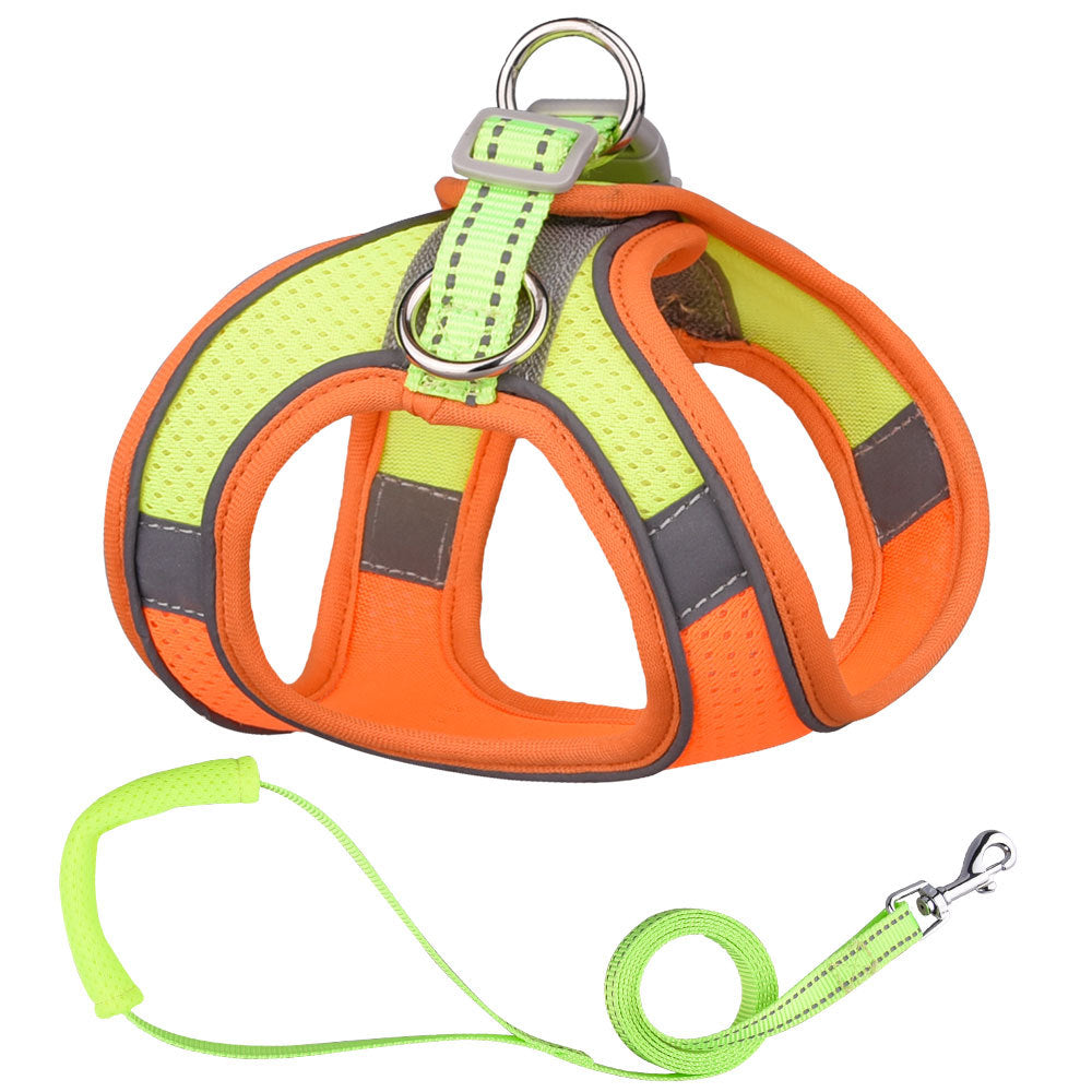 KFX-5750205 Reflective Vest-Style Dog Leash with Polyester Rope, Various Colors and Sizes Available