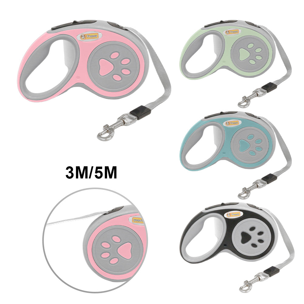 KFX-5750717 3.5-Meter Retractable Nylon Dog Leash with Tangle-Free Design and Comfort Grip for Small to Medium Pets