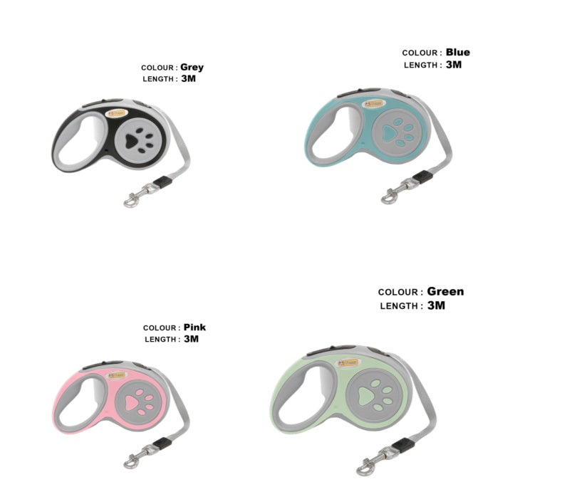 KFX-5750717 3.5-Meter Retractable Nylon Dog Leash with Tangle-Free Design and Comfort Grip for Small to Medium Pets