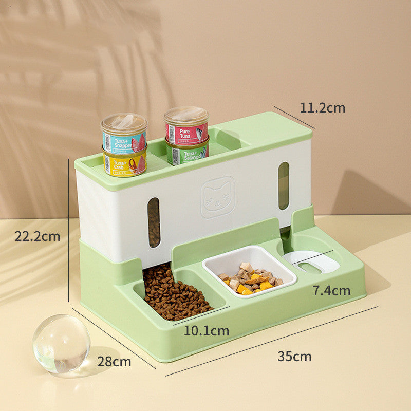 KFX-5751101 Automatic Pet Feeder with Water Dispenser - Plastic Design, Multi-Color Options, 37cm Length