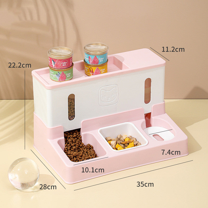 KFX-5751101 Automatic Pet Feeder with Water Dispenser - Plastic Design, Multi-Color Options, 37cm Length