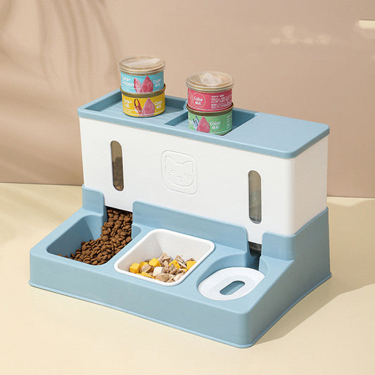KFX-5751101 Automatic Pet Feeder with Water Dispenser - Plastic Design, Multi-Color Options, 37cm Length