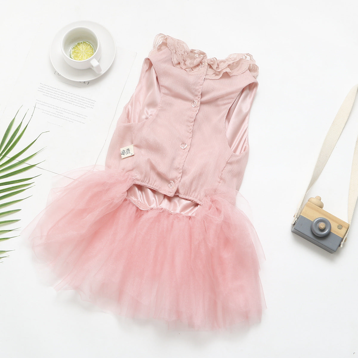 KFX-5751485 Chiffon Princess Skirt for Pets in White and Lotus Root Pink – Sizes M to 5XL