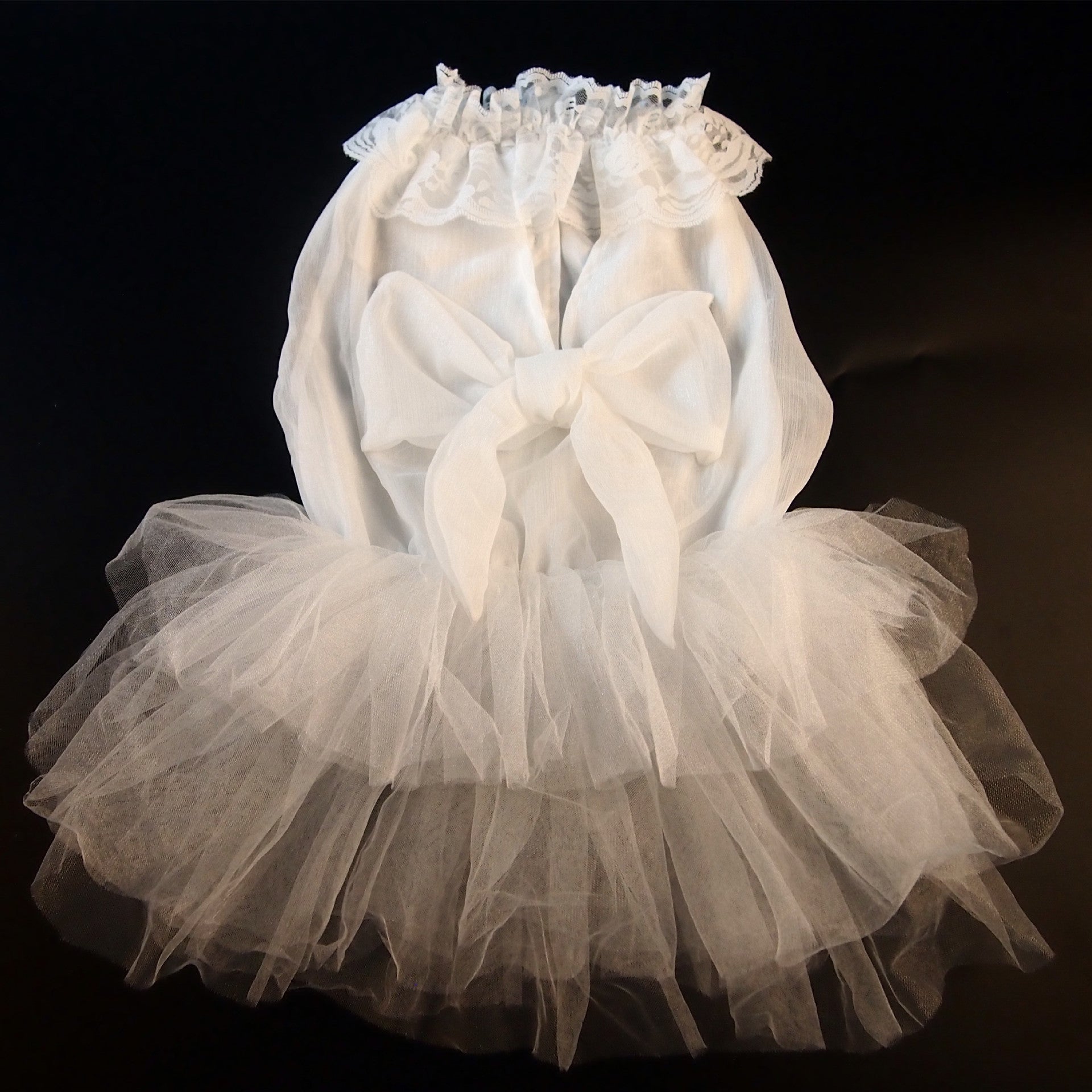 KFX-5751485 Chiffon Princess Skirt for Pets in White and Lotus Root Pink – Sizes M to 5XL