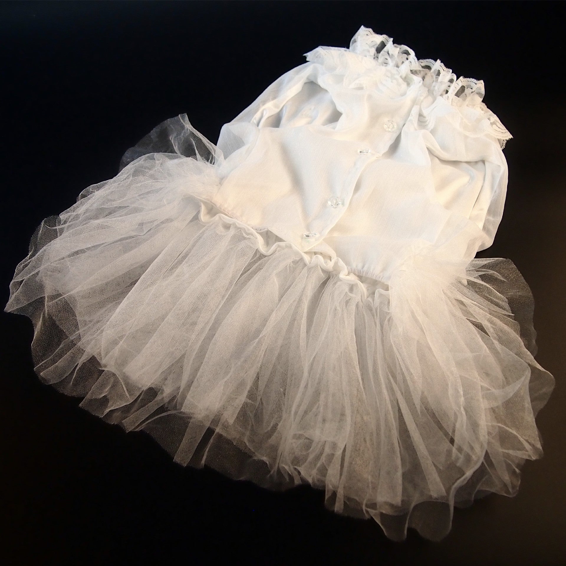 KFX-5751485 Chiffon Princess Skirt for Pets in White and Lotus Root Pink – Sizes M to 5XL