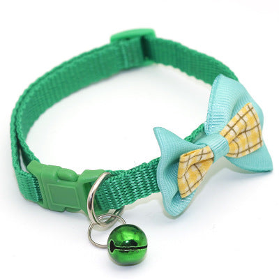 KFX-5752893 Stylish Bow Tie Pet Collar with Bells - Available in Multiple Colors
