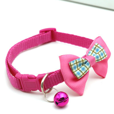 KFX-5752893 Stylish Bow Tie Pet Collar with Bells - Available in Multiple Colors