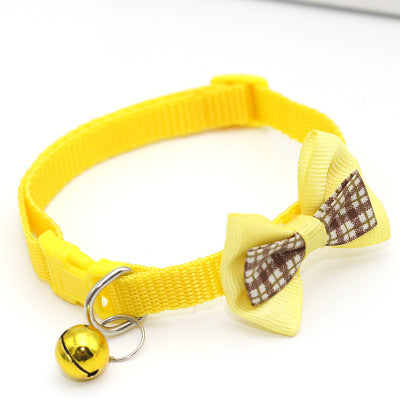 KFX-5752893 Stylish Bow Tie Pet Collar with Bells - Available in Multiple Colors