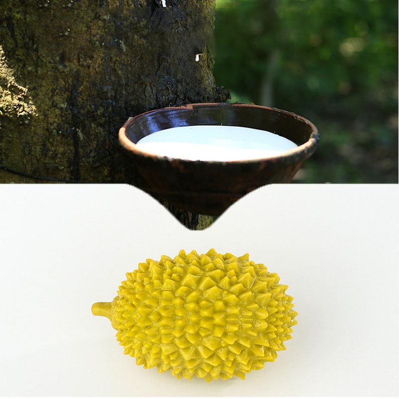 KFX-5754173 Durian-Shaped Chew Toy for Dogs - Squeaky Dental Toy for Small to Medium Pets, Milk-Flavored, Teeth Cleaning and Training
