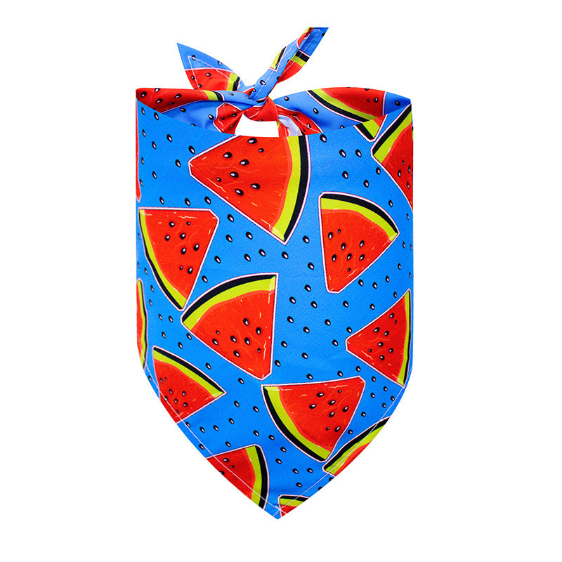 KFX-5757245 Summer Fruit Triangle Drool Towel for Dogs in Various Colors