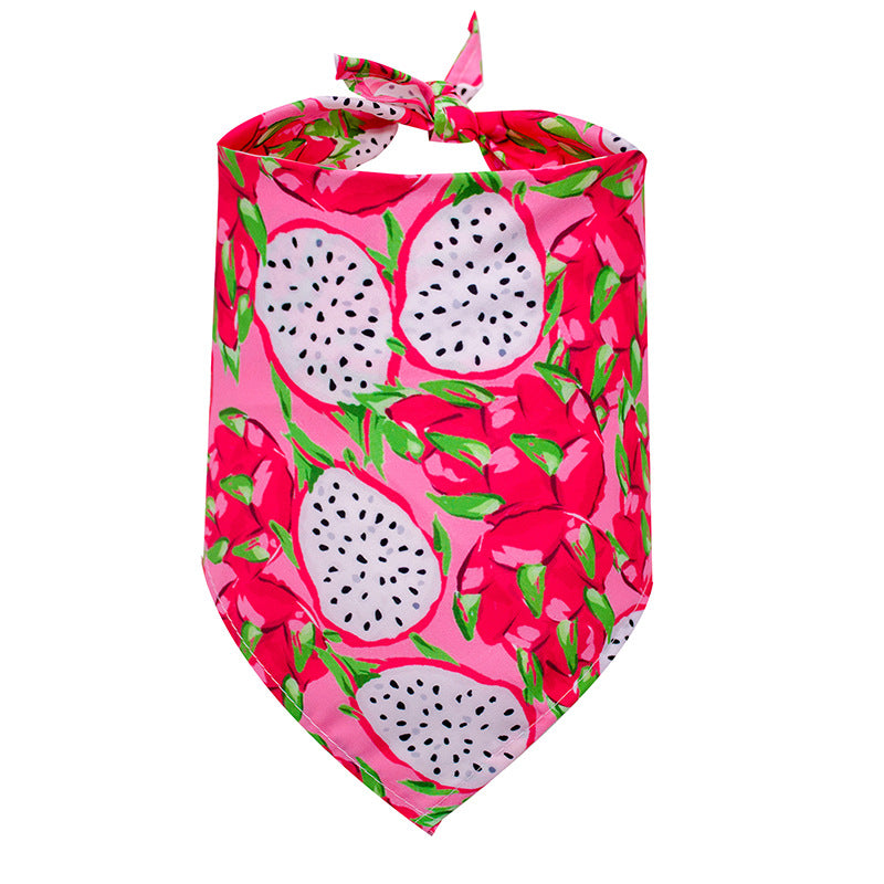 KFX-5757245 Summer Fruit Triangle Drool Towel for Dogs in Various Colors