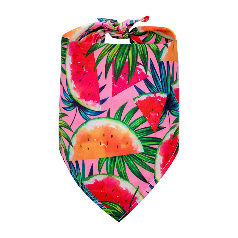 KFX-5757245 Summer Fruit Triangle Drool Towel for Dogs in Various Colors
