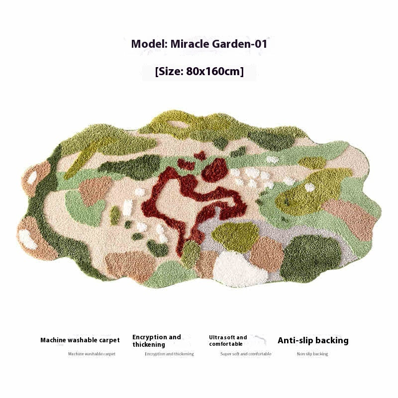KFX-5758525 Children's Room Floor Mat, Miracle Garden Design, Soft Polyester, Machine Washable, Multiple Sizes Available