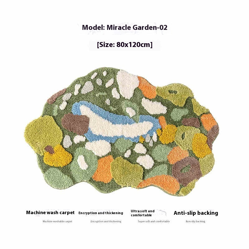 KFX-5758525 Children's Room Floor Mat, Miracle Garden Design, Soft Polyester, Machine Washable, Multiple Sizes Available