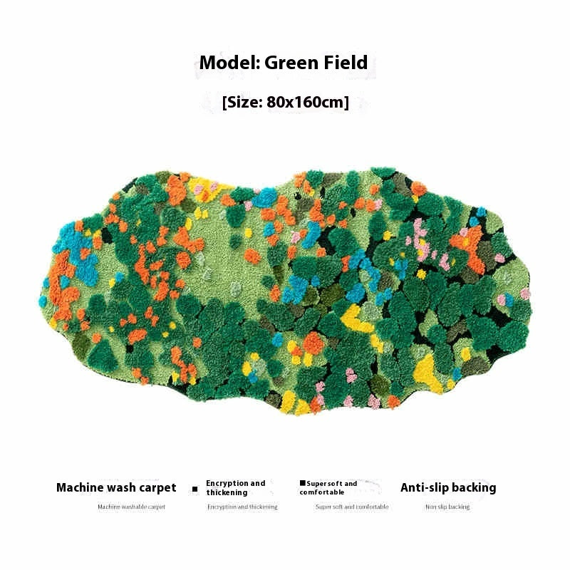 KFX-5758525 Children's Room Floor Mat, Miracle Garden Design, Soft Polyester, Machine Washable, Multiple Sizes Available