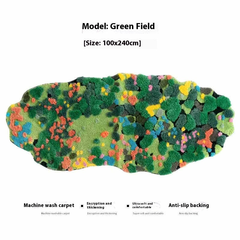 KFX-5758525 Children's Room Floor Mat, Miracle Garden Design, Soft Polyester, Machine Washable, Multiple Sizes Available