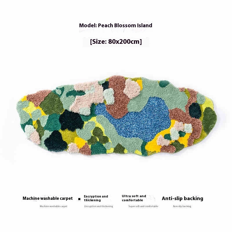 KFX-5758525 Children's Room Floor Mat, Miracle Garden Design, Soft Polyester, Machine Washable, Multiple Sizes Available