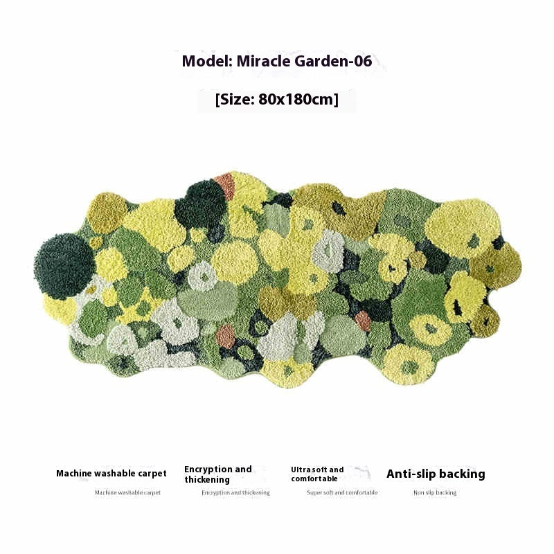 KFX-5758525 Children's Room Floor Mat, Miracle Garden Design, Soft Polyester, Machine Washable, Multiple Sizes Available