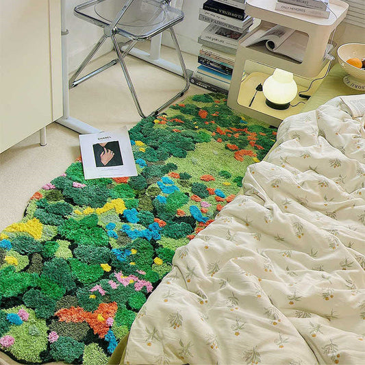KFX-5758525 Children's Room Floor Mat, Miracle Garden Design, Soft Polyester, Machine Washable, Multiple Sizes Available