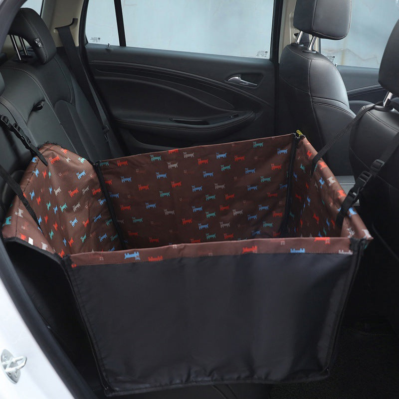 KFX-5758909 Waterproof Rear Single-Seater Dog Car Mat - Camouflage & Coffee Options