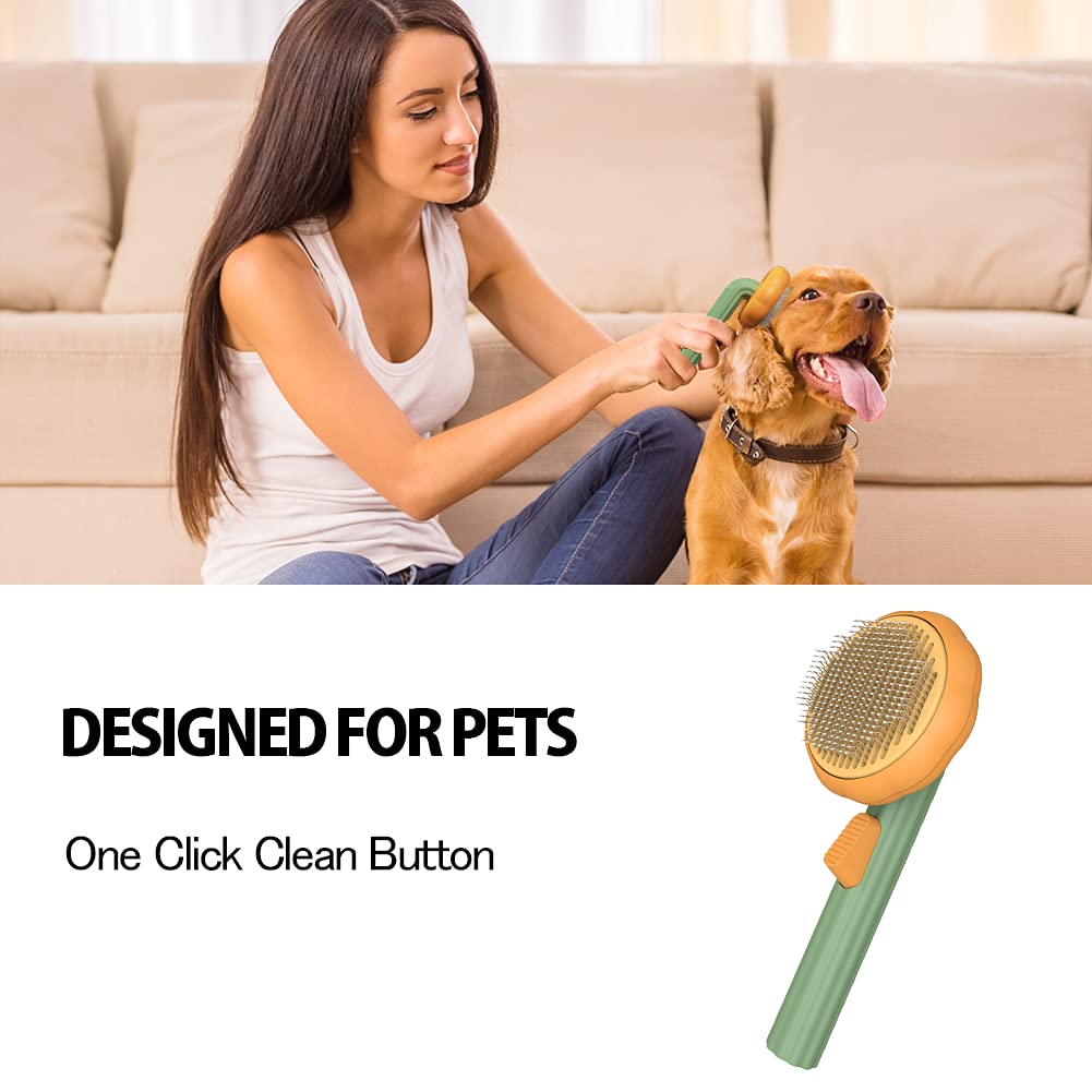 KFX-5759933 Self-Cleaning Slicker Brush for Dogs, Cats, and Rabbits - Gentle Grooming Tool for Loose Undercoat and Mats