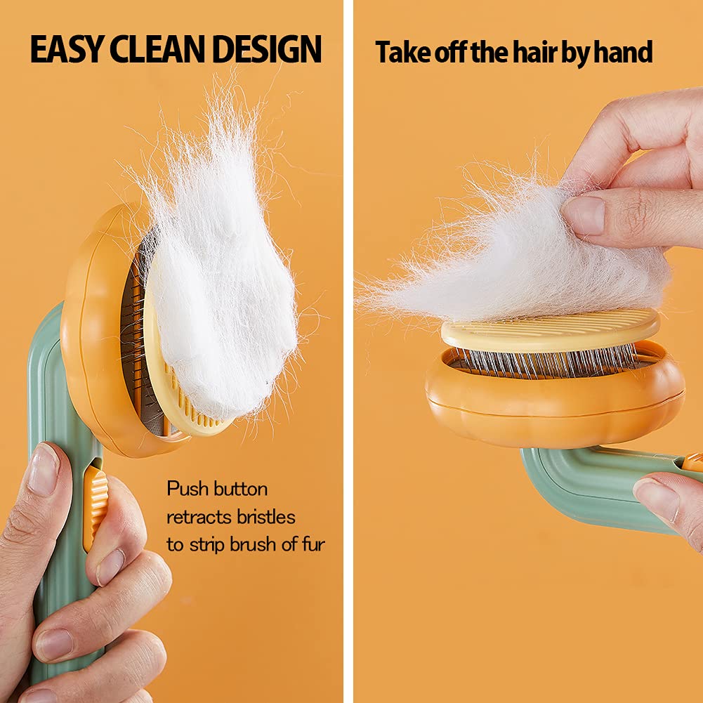 KFX-5759933 Self-Cleaning Slicker Brush for Dogs, Cats, and Rabbits - Gentle Grooming Tool for Loose Undercoat and Mats