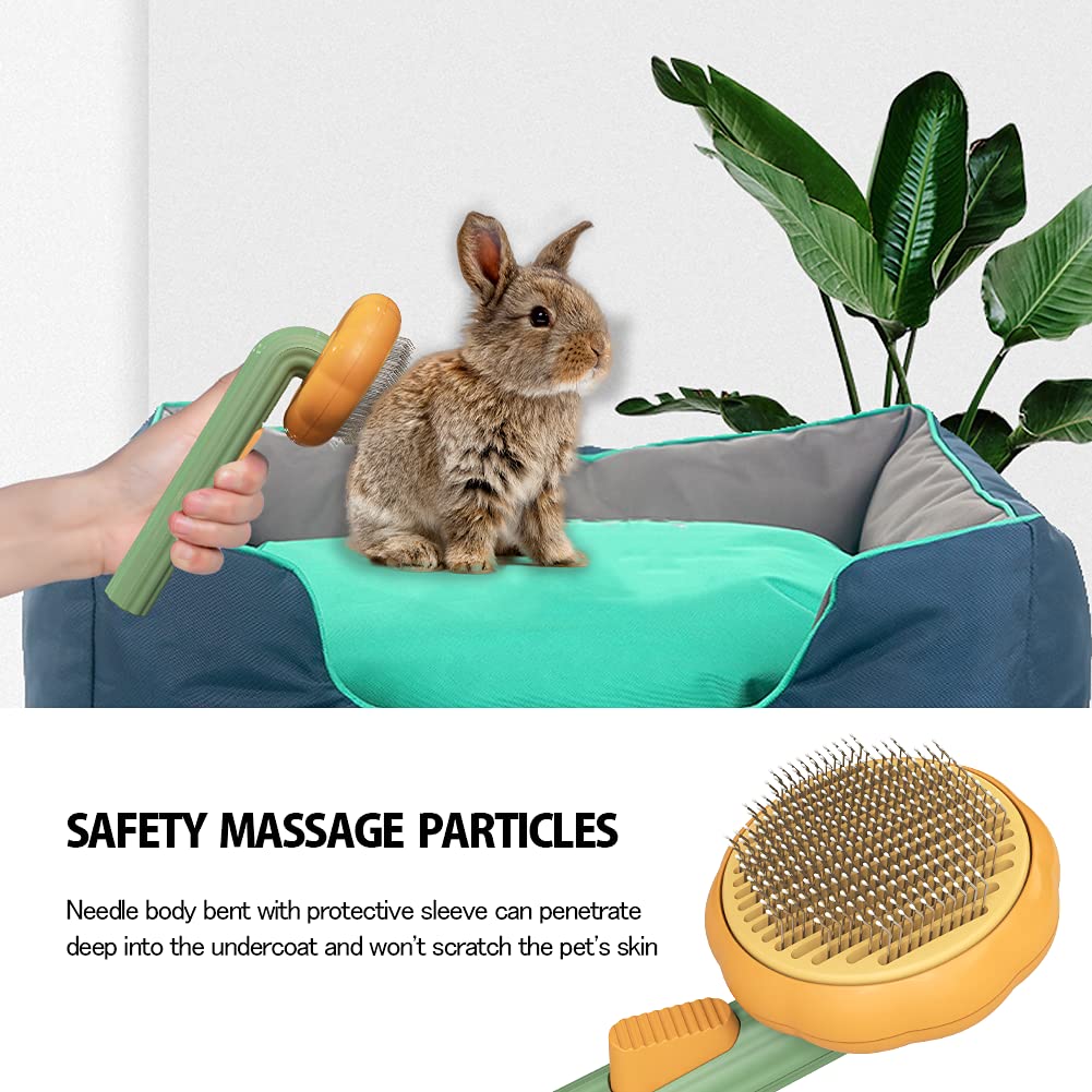 KFX-5759933 Self-Cleaning Slicker Brush for Dogs, Cats, and Rabbits - Gentle Grooming Tool for Loose Undercoat and Mats