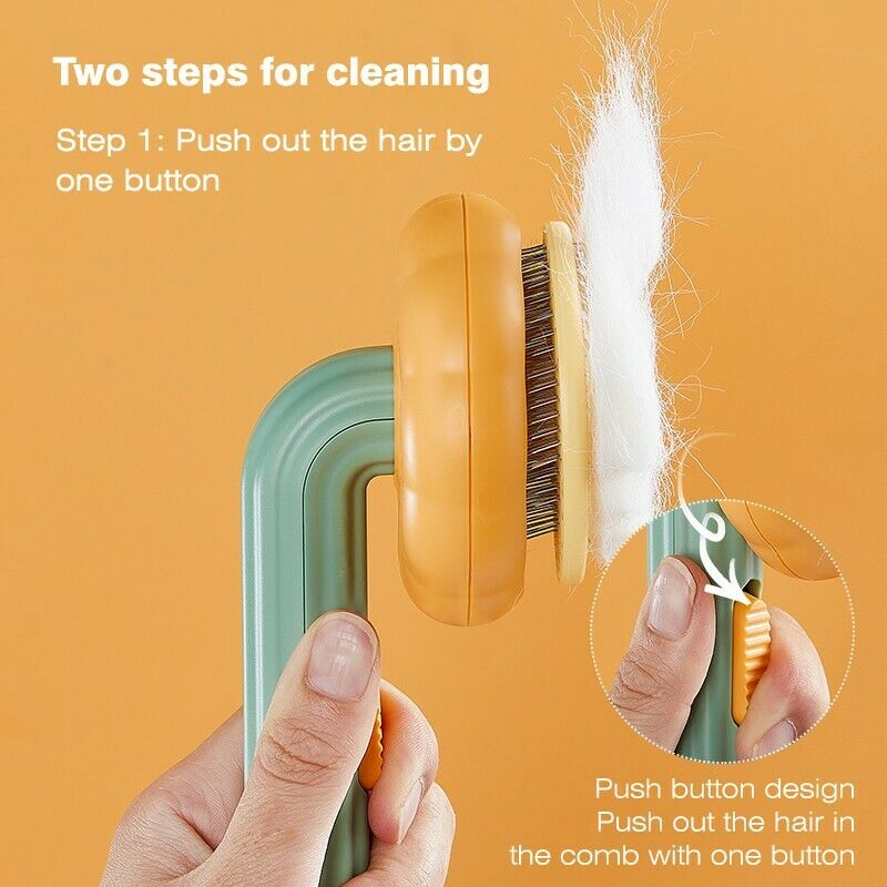 KFX-5759933 Self-Cleaning Slicker Brush for Dogs, Cats, and Rabbits - Gentle Grooming Tool for Loose Undercoat and Mats