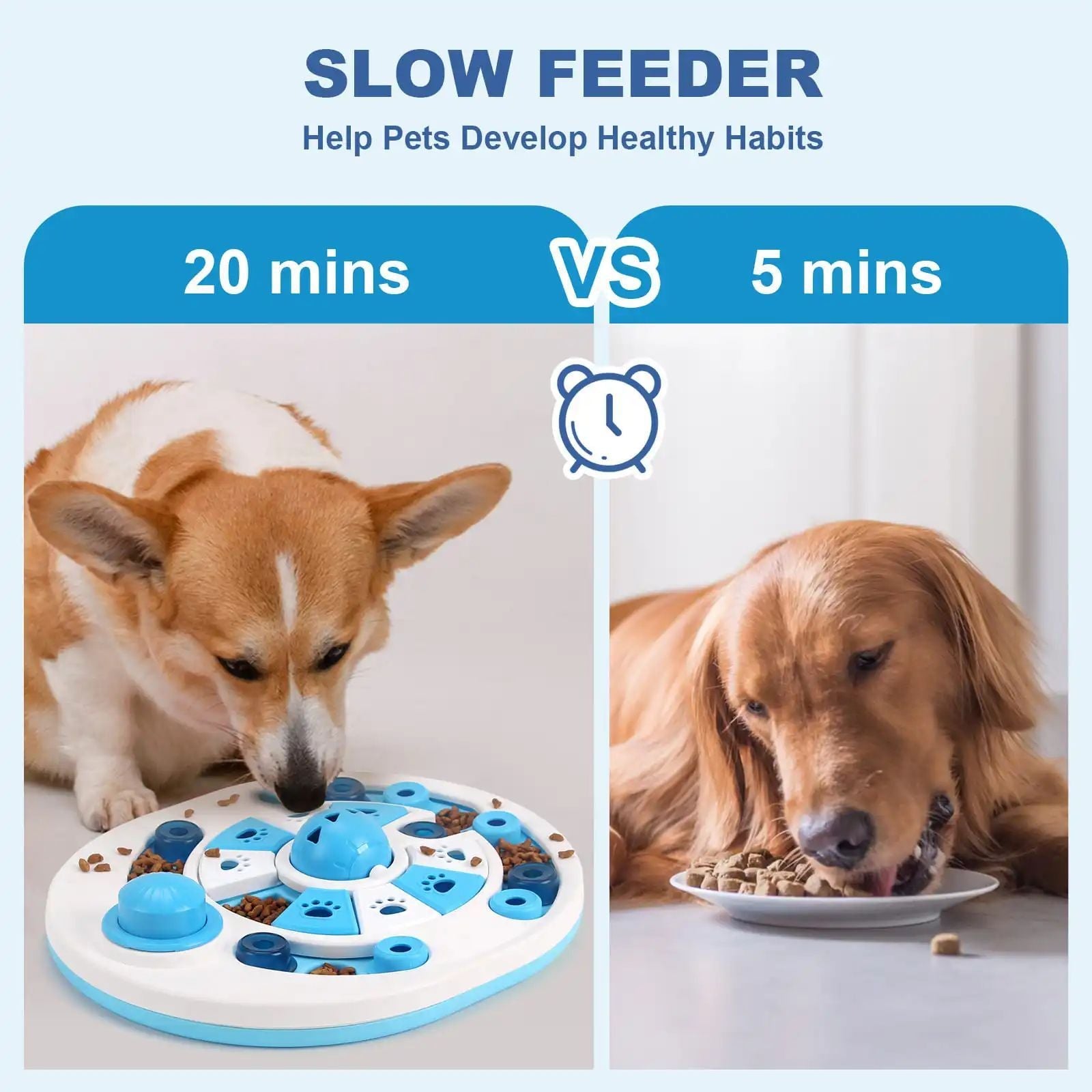 KFX-5760445 Interactive Dog Puzzle Toy with 24 Hidden Food Locations and Spherical Bells for Training and Feeding
