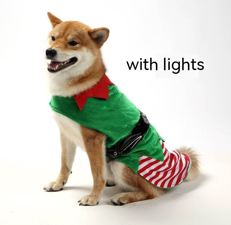 KFX-5760829 Cozy Green Elf Dog Clothes for Holiday Festivities