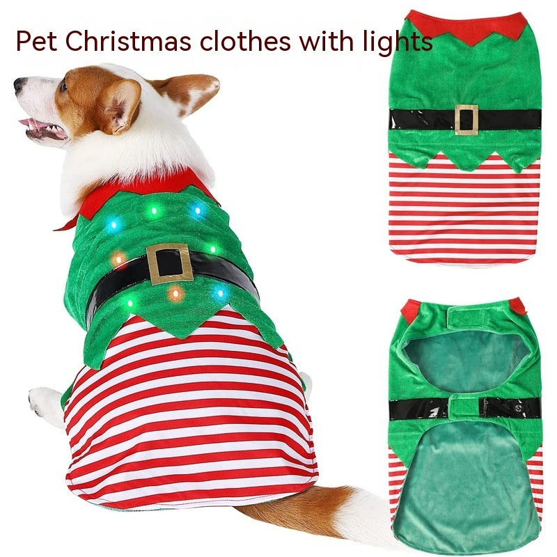 KFX-5760829 Cozy Green Elf Dog Clothes for Holiday Festivities