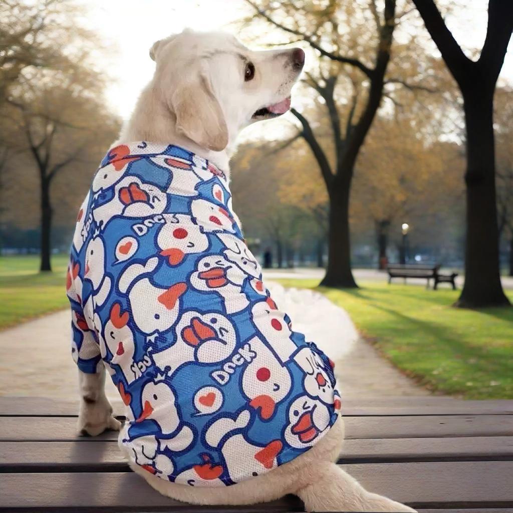 KFX-5761213 Spring Summer Cartoon Pet Clothing for Big Dogs - Available in Multiple Sizes