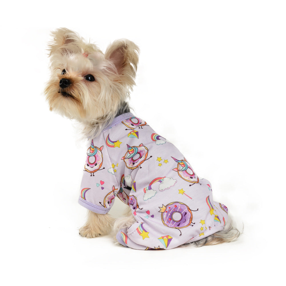 KFX-5762237 Cozy Cotton Dog Pajamas for All Seasons in Purple, Sizes XS to XXL