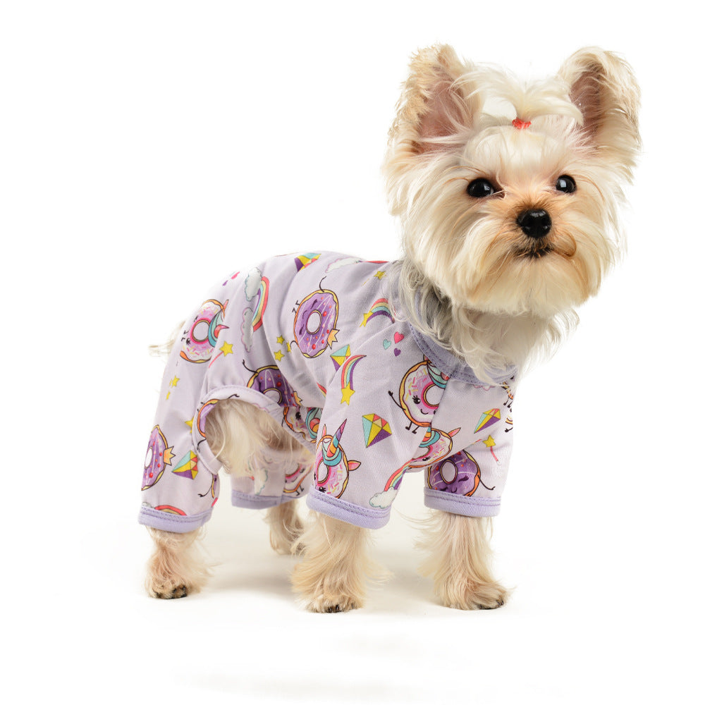 KFX-5762237 Cozy Cotton Dog Pajamas for All Seasons in Purple, Sizes XS to XXL