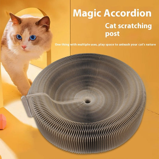 KFX-5762621 Accordion Cat Scratch Board with Catnip - Durable Corrugated Paper Design for Active Play
