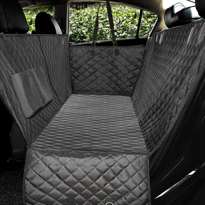 KFX-5764285 Durable Waterproof Dog Car Seat Cover with Mesh Windows and Safety Buckle for Travel