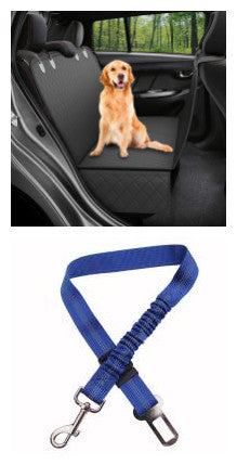 KFX-5764285 Durable Waterproof Dog Car Seat Cover with Mesh Windows and Safety Buckle for Travel